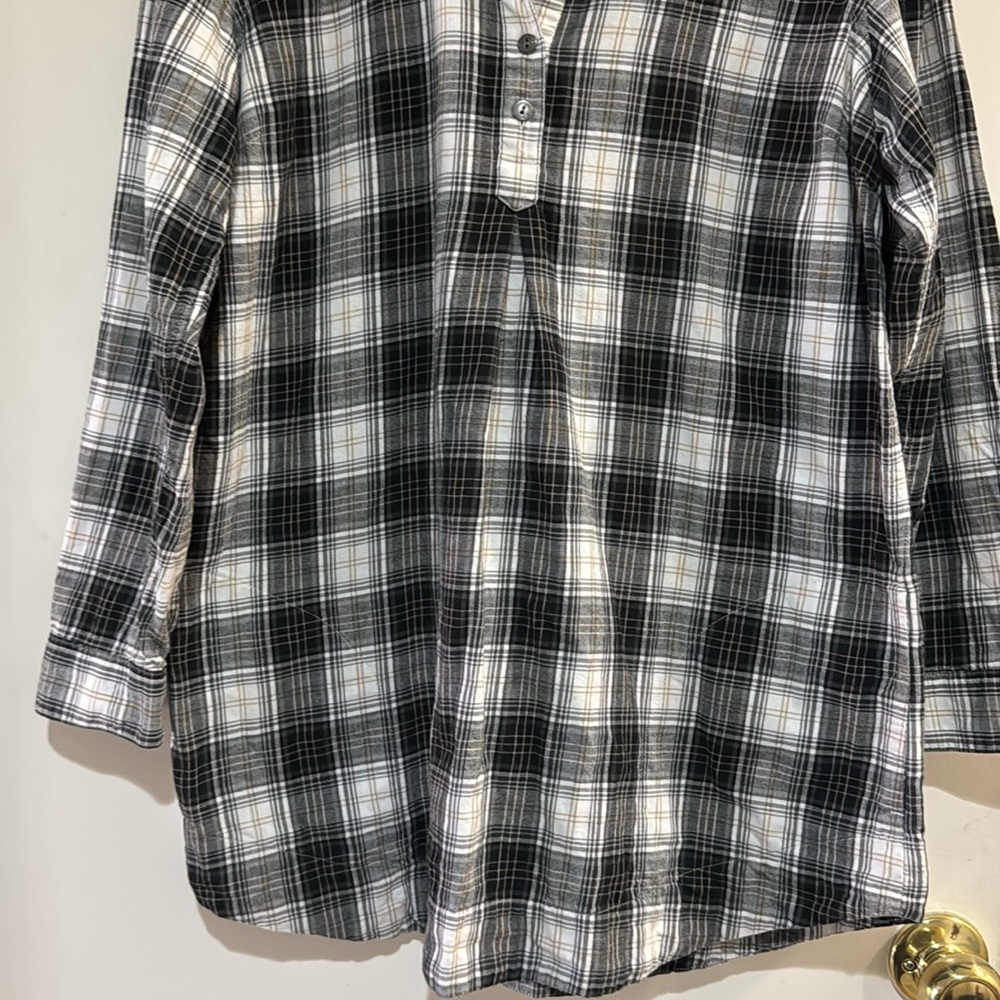 J Jill Plaid Women's Tunic long Sleeve Button up - Picture 3 of 8